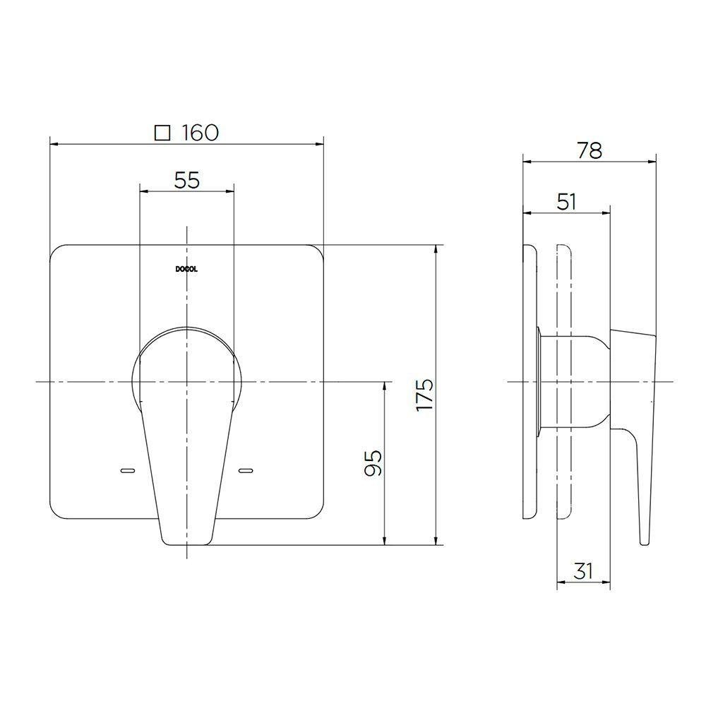 Acabamento Monocomando para Chuveiro Docol Lift para Base Deca 961806 1-2" e 3-4" Cromado - 3