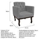 Ver imagem 6 de Kit Diva Recamier Juliana 140cm Lado Direito e 01 Poltrona Classic Suede Cinza - Amarena Móveis