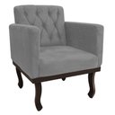 Ver imagem 4 de Kit Diva Recamier Juliana 140cm Lado Direito e 01 Poltrona Classic Suede Cinza - Amarena Móveis