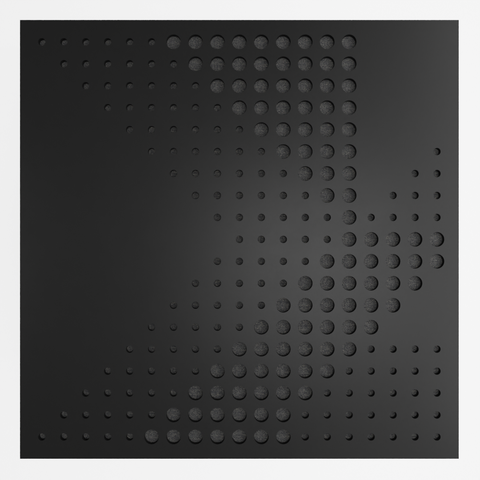 Painel Acústico Absorvedor Decorativo Skal03 60x60mm Maestra:preto