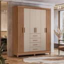 Ver imagem 7 de Guarda Roupa Casal 6p 165 Cm Aruba Carvalho Fendi Friso Moval