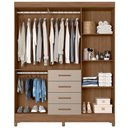 Ver imagem 5 de Guarda Roupa Casal 6p 165 Cm Aruba Carvalho Fendi Friso Moval