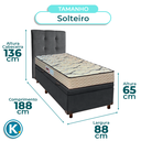 Ver imagem 3 de Kit Cama Box Bau + Cabeceira + Colchão Solteiro D33 - Maxsono - Paropas