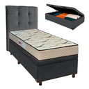 Ver imagem 1 de Kit Cama Box Bau + Cabeceira + Colchão Solteiro D33 - Maxsono - Paropas