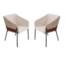 Ver imagem 1 de Kit 02 Poltronas Decorativa Jobim Pés de Ferro Preto Bouclé Bege - Montanaris Decor