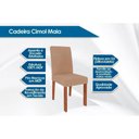 Ver imagem 2 de Conjunto: Mesa de Cozinha Patricia C/ Tampo Madeirado C/ Vidro Canto Reto 160x80m e 6 Cadeiras Maia