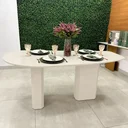 Ver imagem 4 de Mesa de Jantar Orgânica Cora 160x90cm Base Duplo Off White Personal Art Design