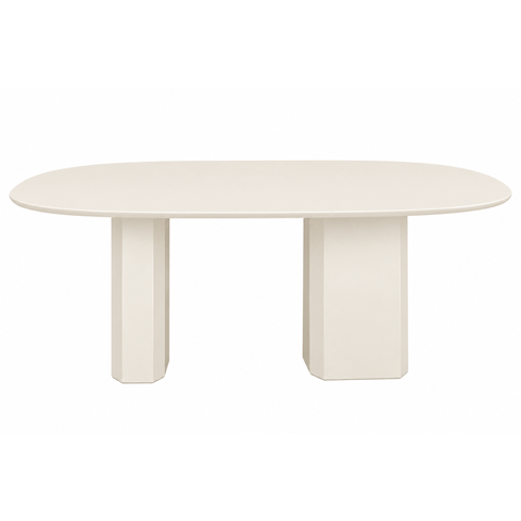 Mesa de Jantar Orgânica Cora 160x90cm Base Duplo Off White Personal Art Design