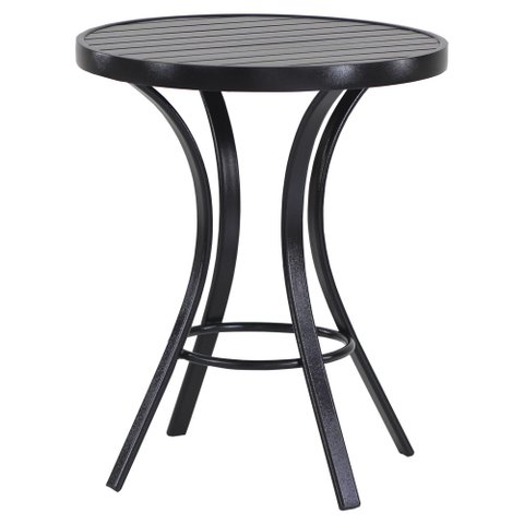 Mesa de Centro Emily com Tampo Ripado em Alumínio para Área, Jardim, Edícula, Piscina e Decoração Tr