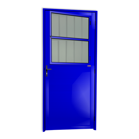 Porta Alumínio Lambril c/Grade 86 e. V.Boreal Azul Brimak
