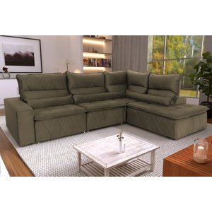 Sofá de Canto Amsterdam Molas Retrátil Reclinável - king house