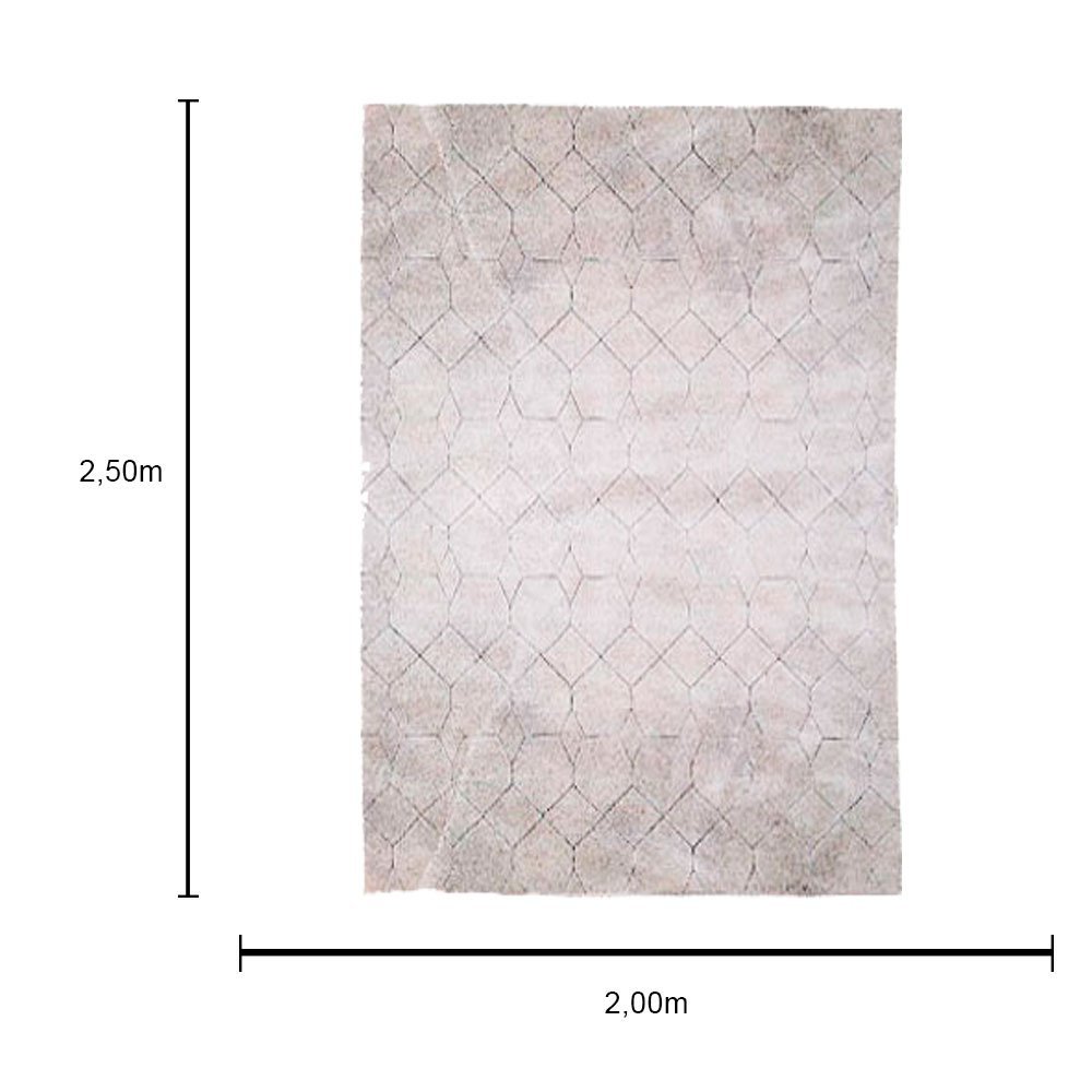 Tapete Persa Belga Geométrico Branco para Sala Quarto Hall de Entrada e Escritório - 200x250cm - 2