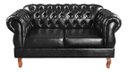 Ver imagem 4 de Sofá Namoradeira 2 Lugares Chesterfield Duquesa Com Puff Para Sala, Recepção - Courissimo Preto