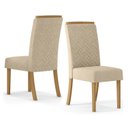 Ver imagem 5 de Conjunto Sala de Jantar Mesa 160cm Tampo MDF Canto Reto com 6 Cadeiras Angel Espresso Móveis Bege/Nature/Off White/Linho