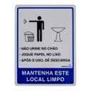 Ver imagem 1 de Placa de Sinalização 15x20 cm Informativa Azul para Banheiro Bemfixa
