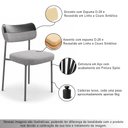 Ver imagem 3 de Kit 2 Cadeiras Sala de Jantar Lisa Pés Preto Linho/PU Cinza/Preto m² - Monari Design