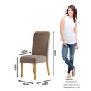 Ver imagem 2 de Conjunto Sala de Jantar Mesa 160cm Tampo MDF Canto Reto com 6 Cadeiras Angel Espresso Móveis Marrom/Nature/Off White/Amêndoa