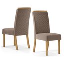 Ver imagem 5 de Conjunto Sala de Jantar Mesa 160cm Tampo MDF Canto Reto com 6 Cadeiras Angel Espresso Móveis Marrom/Nature/Off White/Amêndoa