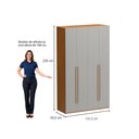 Ver imagem 5 de Guarda Roupa Solteiro Crrui-GRP120 4 Portas 3 Gavetas MDP Madeirado-Cinza Multimóveis