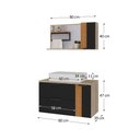 Ver imagem 4 de Gabinete Banheiro Ripado Dolphin 80cm (gabinete+cuba+espelheira+tampo Vidro) Madeirado / Preto