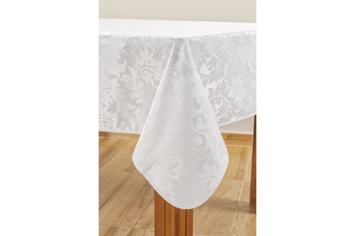 TOALHA DE MESA JACQUARD 1,50M X 1,38M - Branco - 1