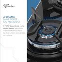 Ver imagem 5 de Cooktop 4 Bocas Fischer Fit Line a Gás com Mesa de Vidro Temperado e Tripla Chama Preto Bivolt