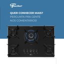 Ver imagem 6 de Cooktop 4 Bocas Fischer Fit Line a Gás com Mesa de Vidro Temperado e Tripla Chama Preto Bivolt