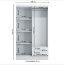 Ver imagem 2 de Guarda-roupa Solteiro Kappesberg 2 Espelhos 4 Portas 2 Gavetas Branco