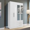 Ver imagem 1 de Guarda-roupa Solteiro Kappesberg 2 Espelhos 4 Portas 2 Gavetas Branco