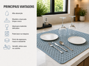Ver imagem 2 de Tapete Aparador Louça Escorredor Alta Absorção 45x40 cm:Azul Claro