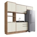 Ver imagem 3 de Cozinha Modulada 4 Peças 8 Portas 3 Gavetas com Divisor de Talheres 1 Nicho para Forno Viena Bege/Lo