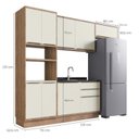 Ver imagem 4 de Cozinha Modulada 4 Peças 8 Portas 3 Gavetas com Divisor de Talheres 1 Nicho para Forno Viena Bege/Lo