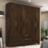 Guarda Roupa Casal 6 Portas 2 Gavetas Álamo Esperesso Móveis - 1