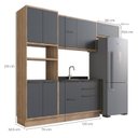Ver imagem 4 de Cozinha Modulada 4 Peças 8 Portas 3 Gavetas com Divisor de Talheres 1 Nicho para Forno Viena Cinza