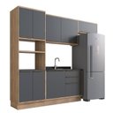 Ver imagem 3 de Cozinha Modulada 4 Peças 8 Portas 3 Gavetas com Divisor de Talheres 1 Nicho para Forno Viena Cinza