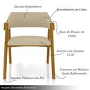 Ver imagem 3 de Kit 3 Cadeiras Sala de Jantar e Jogos Carteados Madeira Maciça Poker Linho Offwhite/mel G42 - Gran B