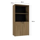 Ver imagem 6 de Armário Alto Estante com 02 Portas 161,5x80x42cm Wlae80 Vermont Oak - Preto