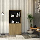 Ver imagem 4 de Armário Alto Estante com 02 Portas 161,5x80x42cm Wlae80 Vermont Oak - Preto