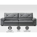 Ver imagem 6 de Sofá com Carregador Usb e Molas no Assento Retrátil Reclinável Maestro 2,90m Velosuede - Netsofas