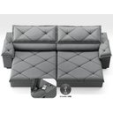 Ver imagem 4 de Sofá com Carregador Usb e Molas no Assento Retrátil Reclinável Maestro 2,90m Velosuede - Netsofas