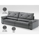 Ver imagem 5 de Sofá com Carregador Usb e Molas no Assento Retrátil Reclinável Maestro 2,90m Velosuede - Netsofas