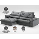 Ver imagem 3 de Sofá com Carregador Usb e Molas no Assento Retrátil Reclinável Maestro 2,90m Velosuede - Netsofas