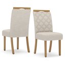 Ver imagem 6 de Conjunto Sala de Jantar Mesa 120cm Tampo MDF Canto Reto com 4 Cadeiras Angel Espresso Móveis Bege/Nature/Off White/Linho