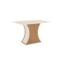 Ver imagem 4 de Conjunto Sala de Jantar Mesa 120cm Tampo MDF Canto Reto com 4 Cadeiras Angel Espresso Móveis Bege/Nature/Off White/Linho