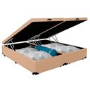 Ver imagem 3 de Cama Box Baú Casal Bipartido Sintético Mega Cama Bege 138x188x45cm