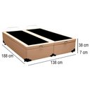 Ver imagem 2 de Cama Box Baú Casal Bipartido Sintético Mega Cama Bege 138x188x45cm