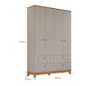 Quarto Infantil Completo Retro Biscoito Guarda Roupa, Comoda e Berço Fendi/nature - Permobili - 4