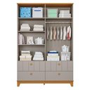 Ver imagem 3 de Quarto Infantil Completo Retro Biscoito Guarda Roupa, Comoda e Berço Fendi/nature - Permobili