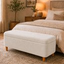 Ver imagem 2 de Puff Baú Bella 160cm Pés Madeira Facto Off White - Sallar Home
