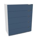 Ver imagem 2 de Cômoda 5 Gavetas Porto Branco Azul Politorno Móveis